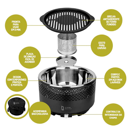 Churrasqueira Portátil Multifuncional