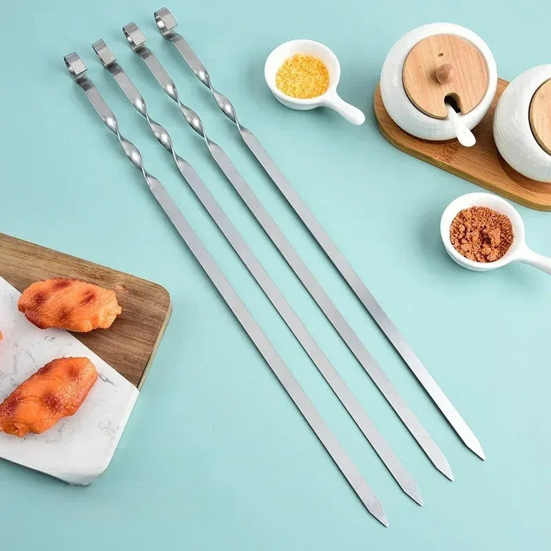 Kit 6 Espetos Inox 50cm para Churrasco