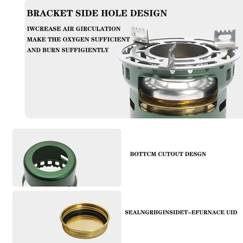 Equipamento de acampamento e acessórios fogão a álcool forno ao ar livre portátil mini churrasco acessórios acampamento cozinhar suprimentos caminhadas esportes