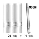 20 peças espeto de churrasco reutilizável giratório espetos de churrasco de metal plano para churrasco de pátio de jardim