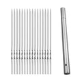 20 peças espeto de churrasco reutilizável giratório espetos de churrasco de metal plano para churrasco de pátio de jardim