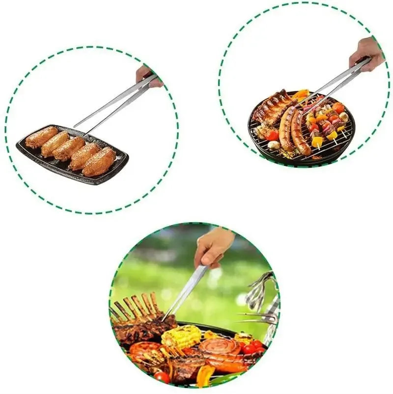Pinça multifuncional para churrasco, pinça para comida, clipe para alimentos, utensílios de cozinha, aço inoxidável, pinça para churrasco, buffet, ferramenta para churrasco