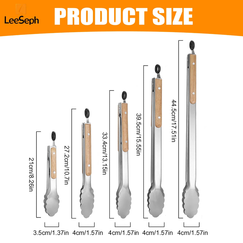 Pinça de Cozinha Inox com Cabo de Carvalho