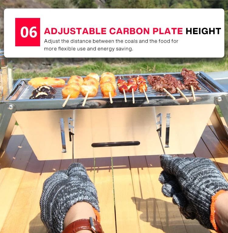 Churrasqueira Dobrável Inox Portátil