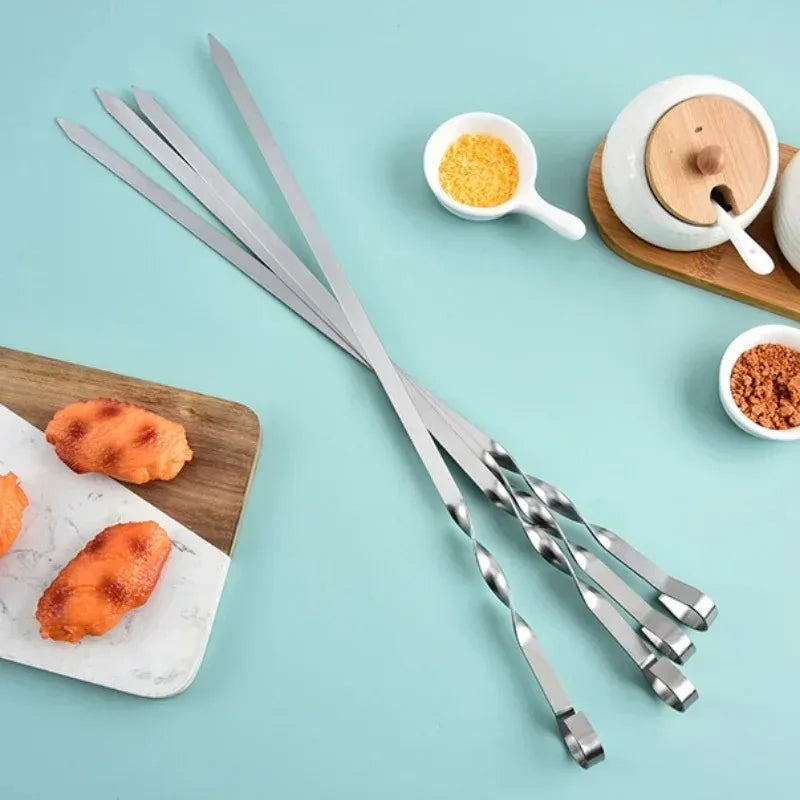 Kit 6 Espetos Inox 50cm para Churrasco