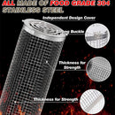 Cesta de churrasco de aço inoxidável rolando grelhar cesta de malha de arame cilindro grill cesta portátil redonda acampamento ao ar livre rack churrasco