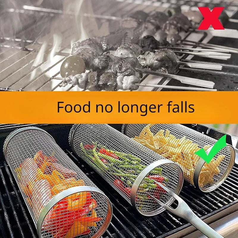 Cesta de Grelha Inox Portátil